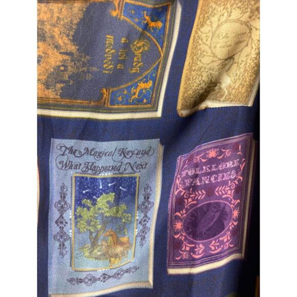 Blue Modcloth Blouse Fantasy Book XS - Picture 11 of 12